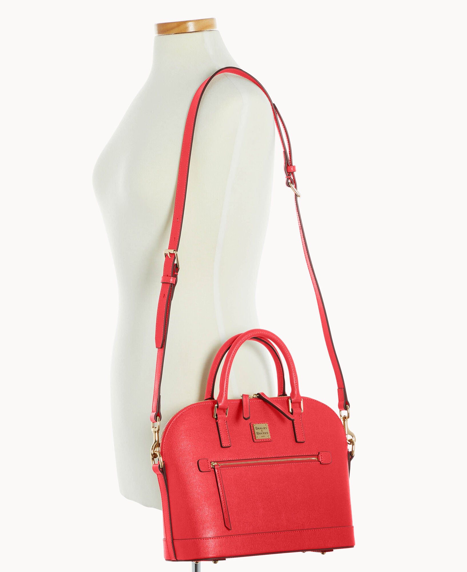 Saffiano Domed Zip Satchel - Image 19