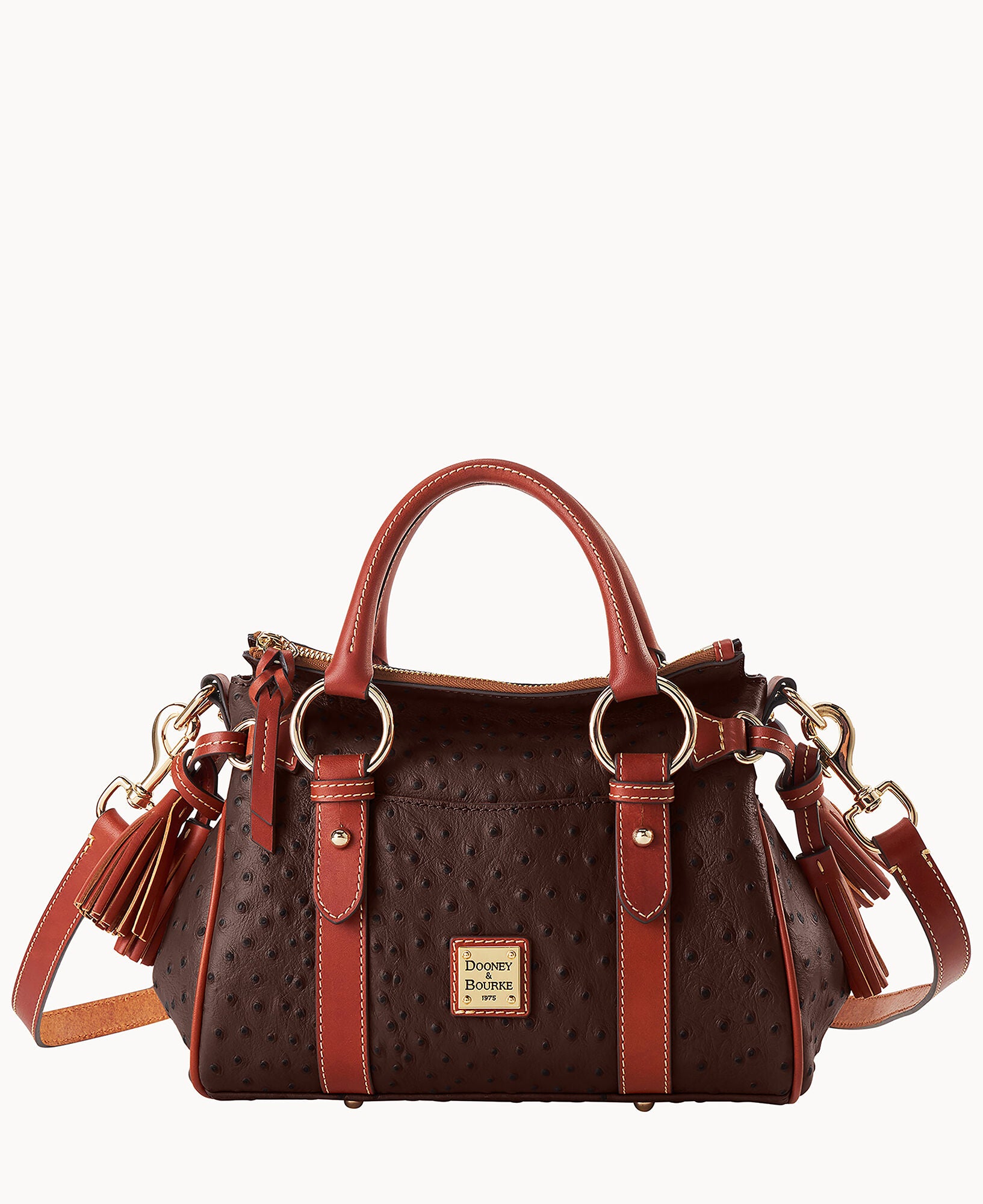 Ostrich Satchel With Pocket - Image 17