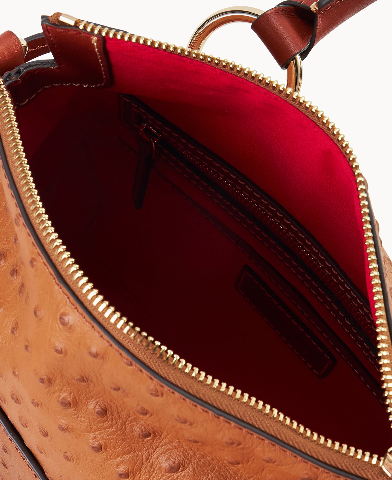 Ostrich Satchel With Pocket - Image 3