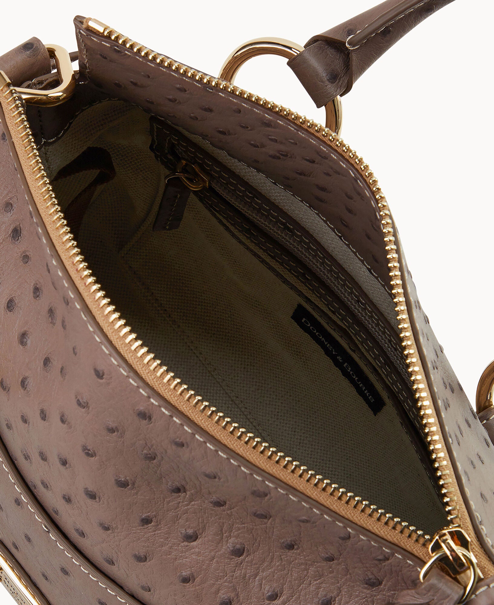 Ostrich Satchel With Pocket - Image 23