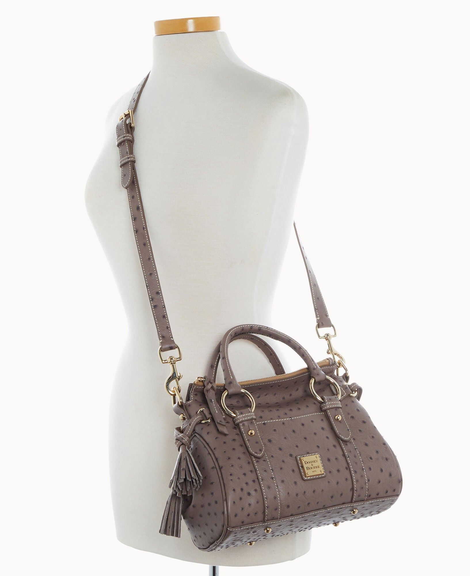 Ostrich Satchel With Pocket - Image 25