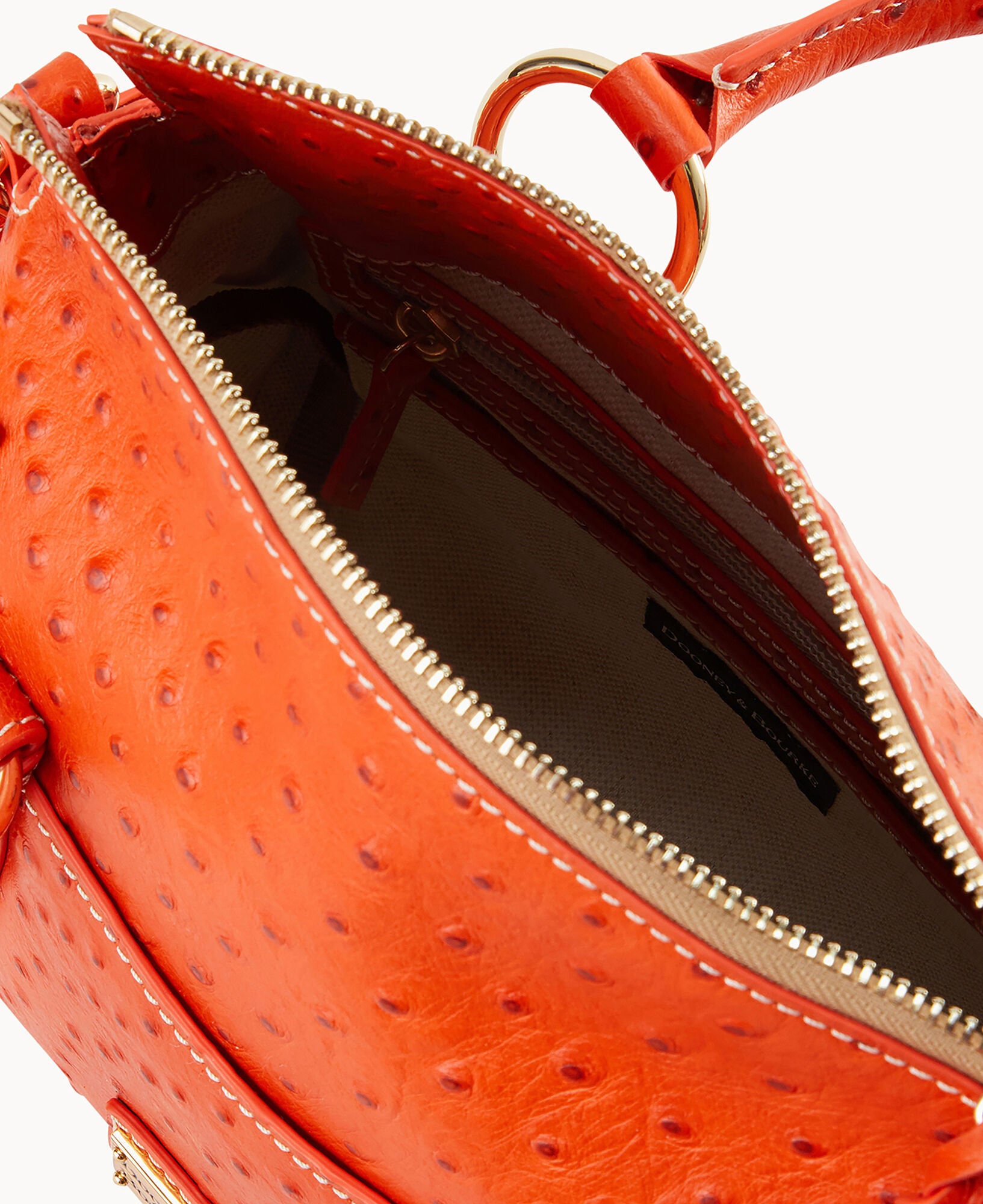Ostrich Satchel With Pocket - Image 3