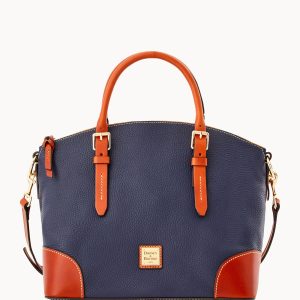 Pebble Grain Domed Satchel