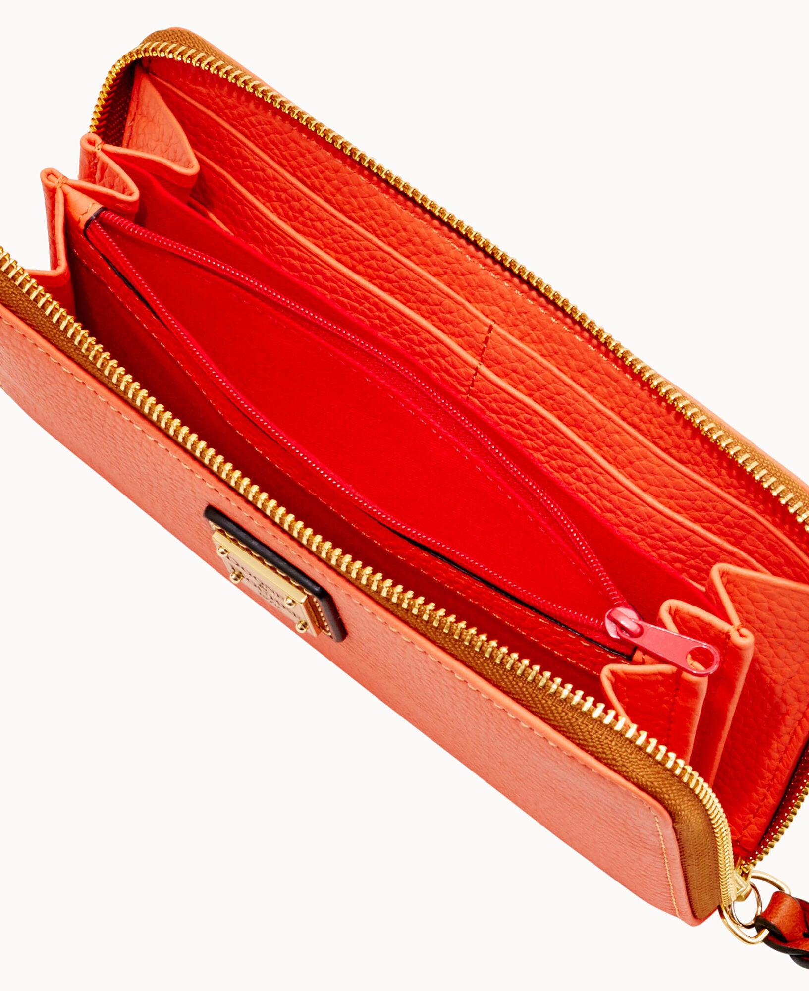 Pebble Grain Large Zip Around Wristlet - Image 12