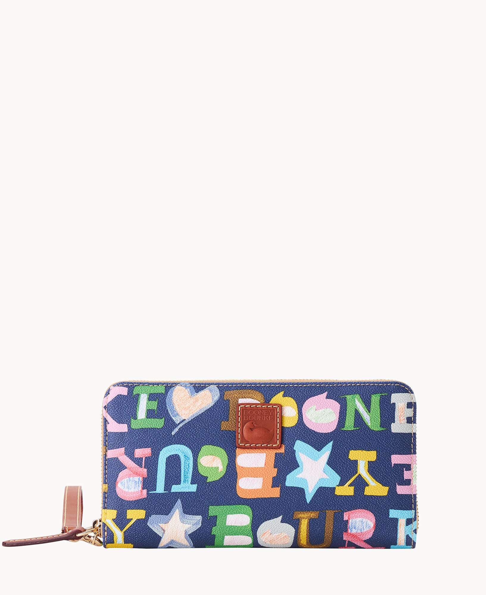 Doodle II Coated Cotton Large Zip Around Wristlet - Image 7