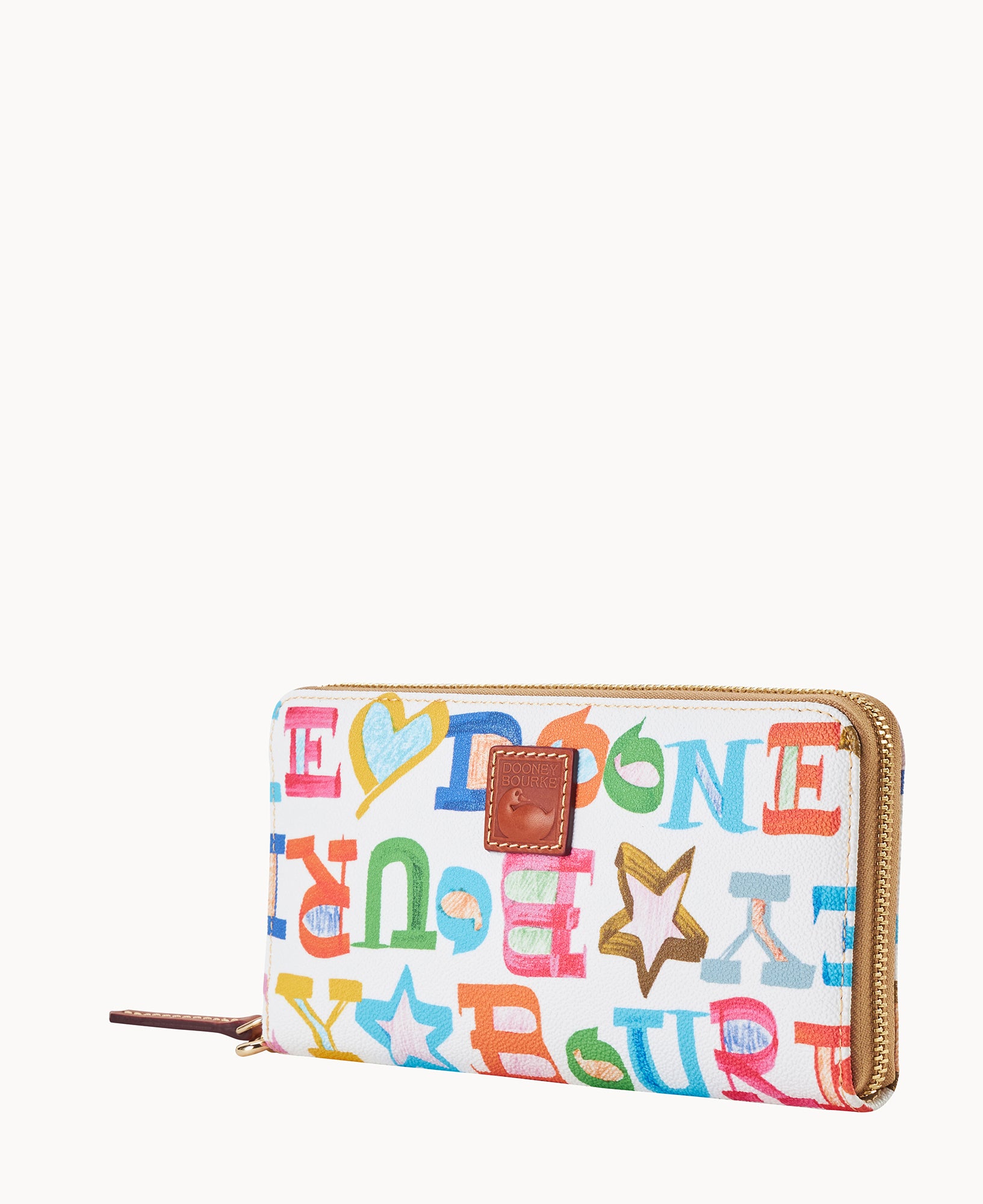 Doodle II Coated Cotton Large Zip Around Wristlet - Image 14