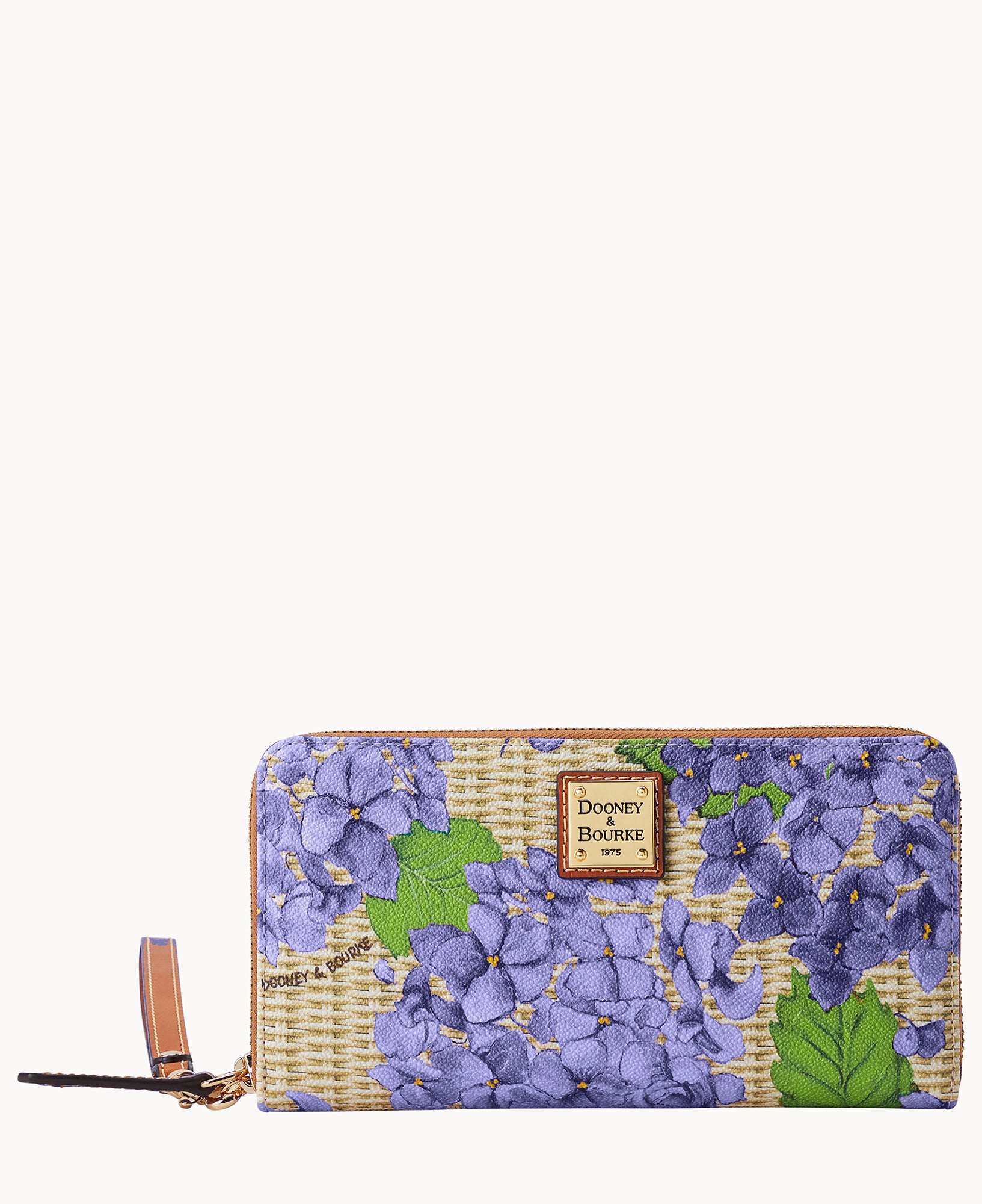 Hydrangea Basketweave Large Zip Around Wristlet - Image 7
