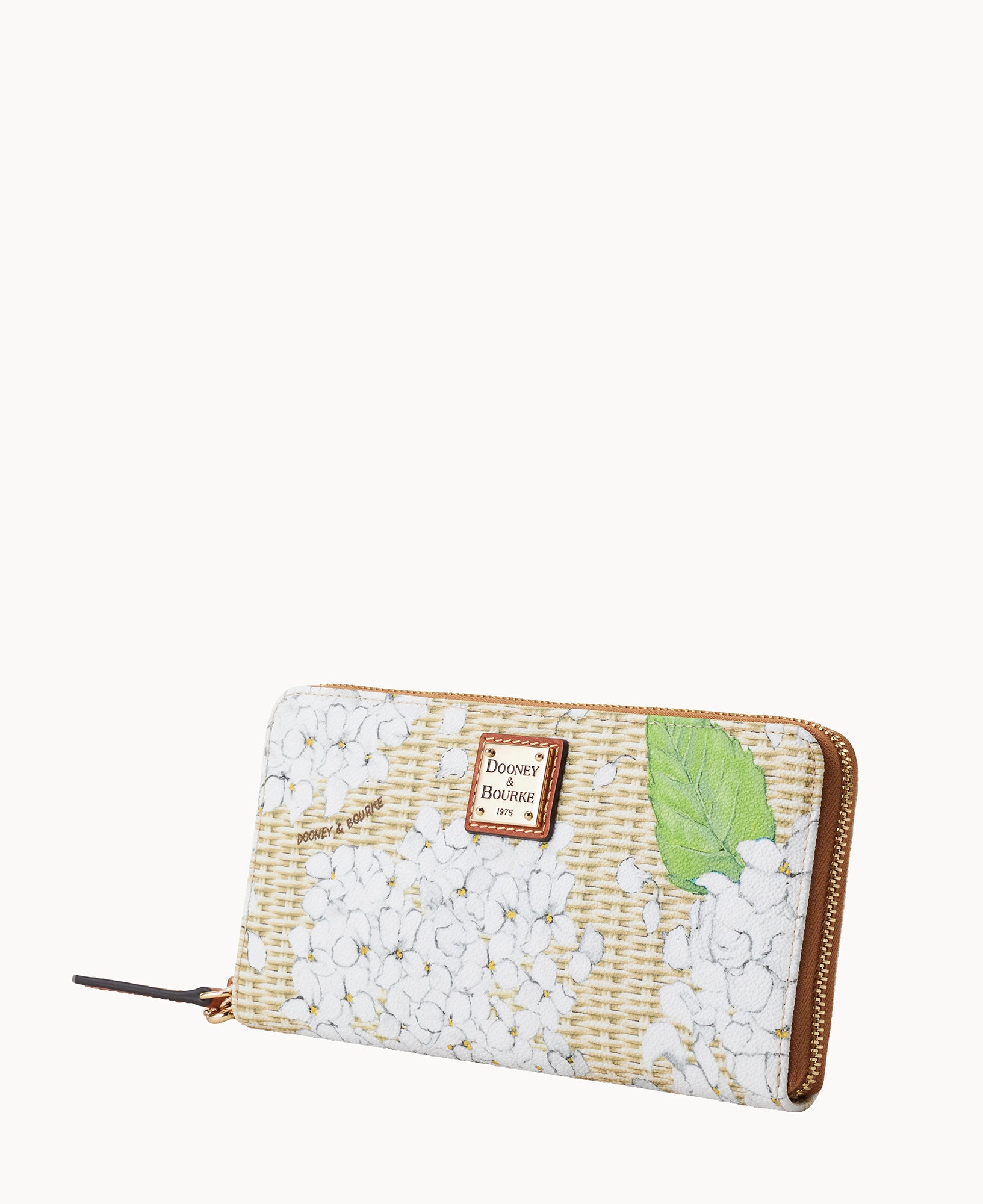 Hydrangea Basketweave Large Zip Around Wristlet - Image 5